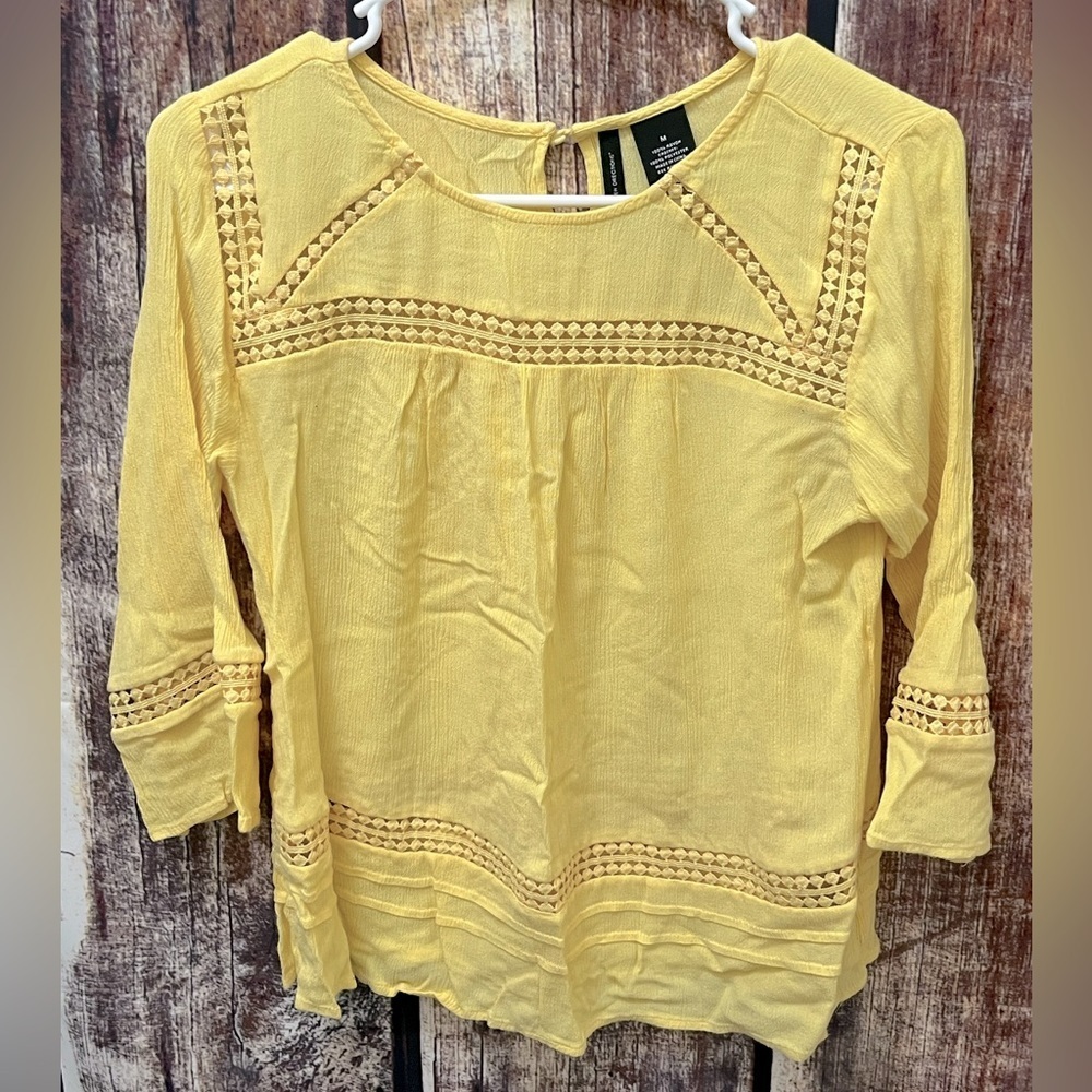 New Directions Yellow Blouse